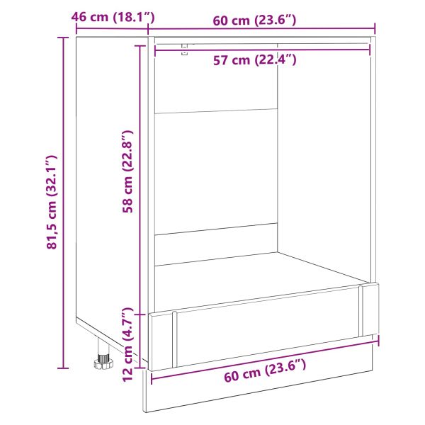 Кухненски шкаф Черния дъб 60 x 46 x 81,5 см Инженерно дърво