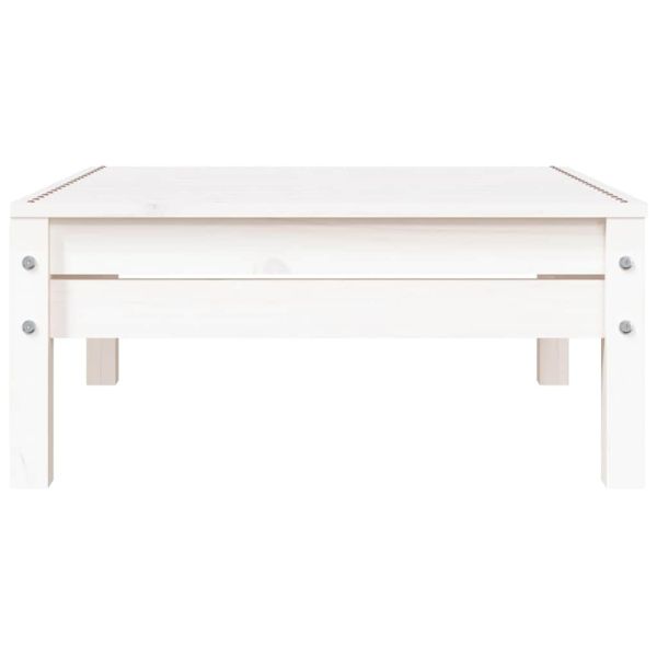 Градински диван, 3-местен, бял, бор масив