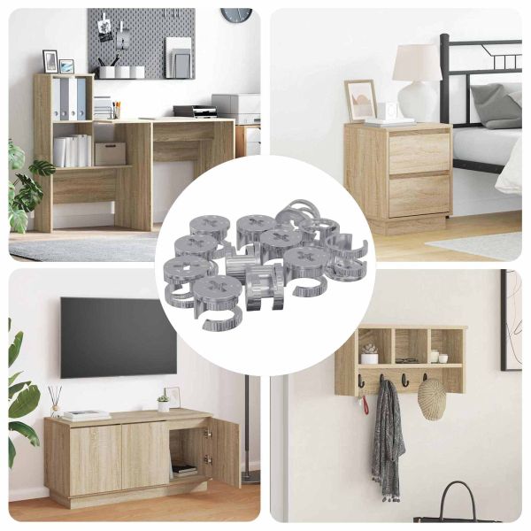 Гайки с кам лока 12 pcs Сребрист 15 x 11,5 мм Стомана