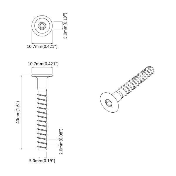 Винтове confirmat 2 pcs Сребрист Метал