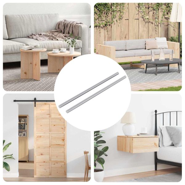 Резбован род 2 pcs Сребрист 6 x 170 мм Стомана