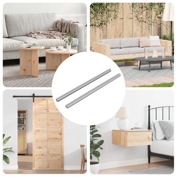 Резбови пръти 2 pcs Сребрист