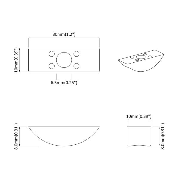 Полукръгла шайба 18 pcs Бяло М6 ПП