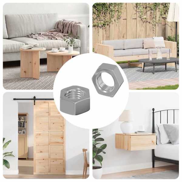 Шестоъгълна гайка Едноцветен 2 pcs Сребрист М6 Желязо