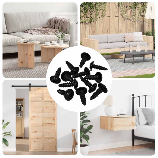 Самонарезен гвоздей 12 pcs Черно 3,5 x 12 мм Желязо