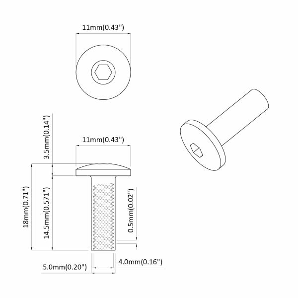 Гайки сSleeve 12 pcs Черно M4 x 14,5 мм Желязо