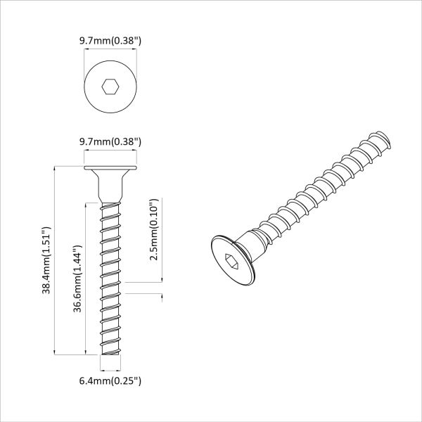 Гнездова капачка с главичка 3072 pcs Черно 10 x 40 мм Желязо