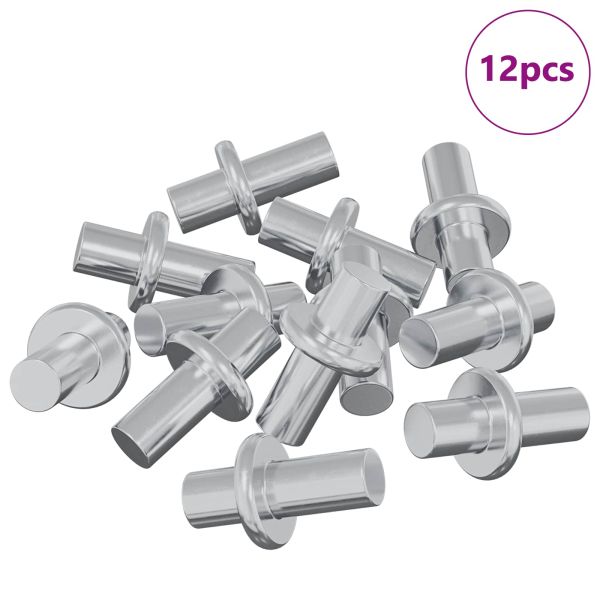 Долно закачалка за рафт 12 pcs Сребрист 8,6 x 8,6 x 14,6 мм