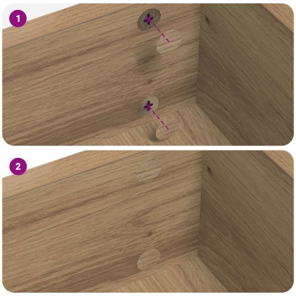 Самозалепваща корица за винтове 12 pcs Дъб Ø 20 x 0,5 мм