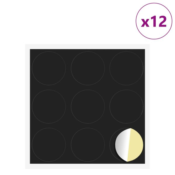 Самозалепваща корица за винтове 12 pcs Черно Ø 20 x 0,5 мм