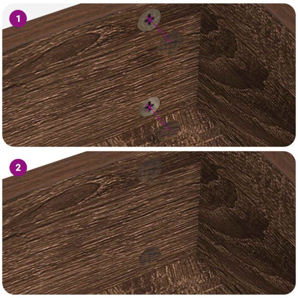 Самозалепваща корица за винтове 12 pcs Кафяв дъб Ø 20 x 0,5 мм