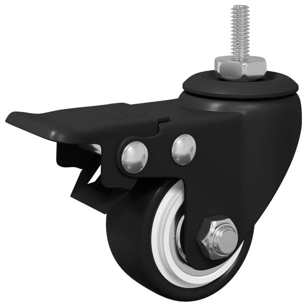 Колела 2 pcs Черно M6 x 37 мм Желязо и найлон