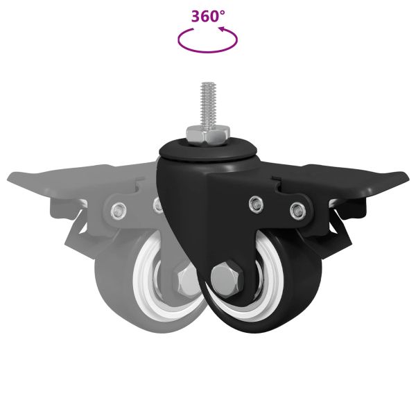 Колела 2 pcs Черно M6 x 37 мм Желязо и найлон