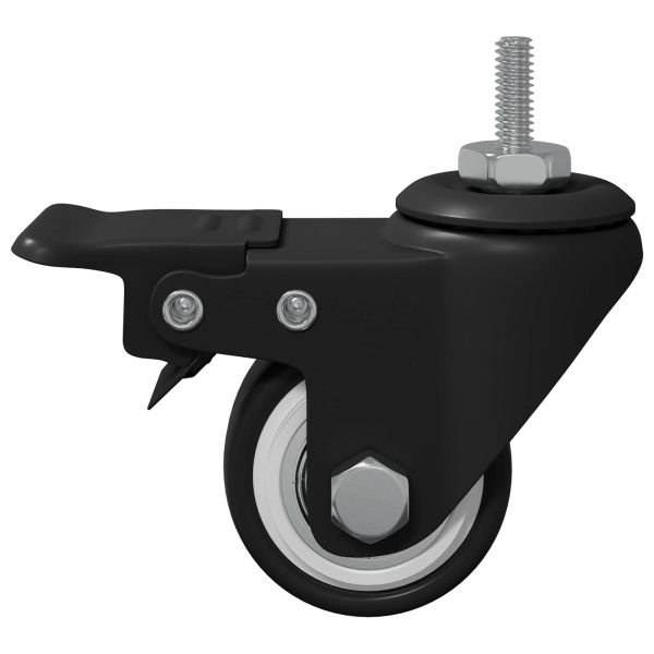 Колела 12 pcs Черно M6 x 1.5 мм Желязо и найлон