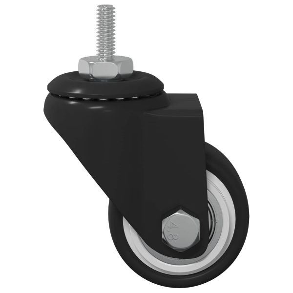 Въртящо се колело 2 pcs Черно M6 мм Желязо и найлон