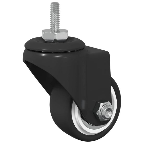 Въртящо се колело 2 pcs Черно M6 мм Желязо и найлон