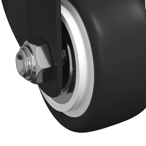 Въртящо се колело 2 pcs Черно M6 мм Желязо и найлон