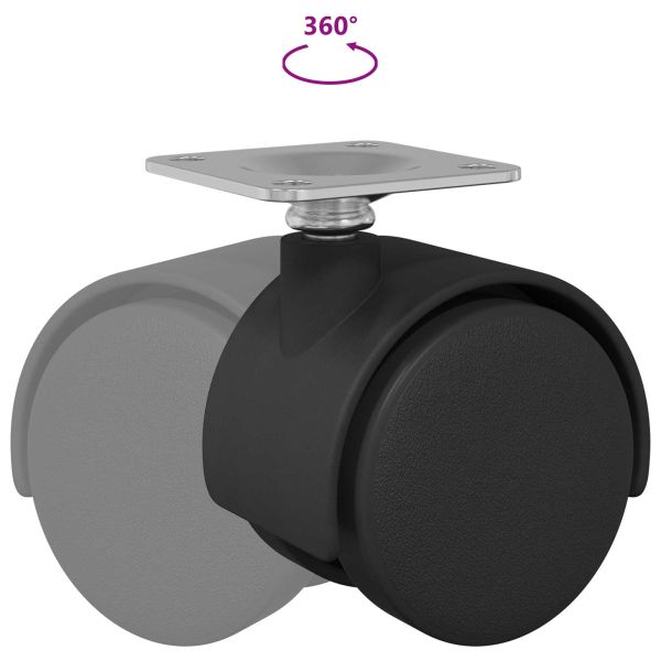 Въртящо се колело 12 pcs Черно 54 мм Желязо и ПП