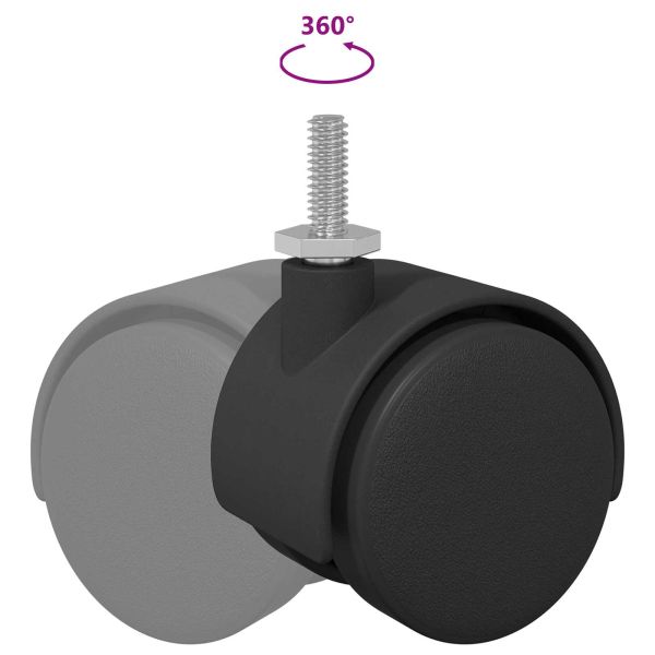 Кастър 2 pcs Черен и сребрист 40,1 x 40,1 x 37,8 мм Желязо и ПП