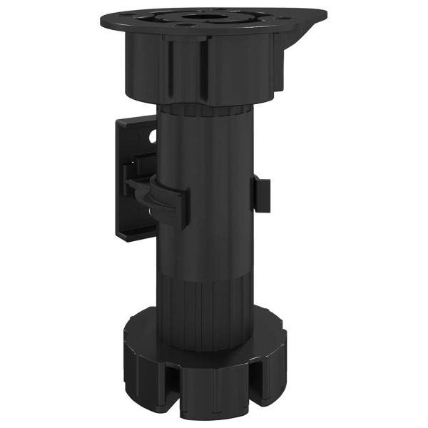 Крака за мебели Регулирума 12 pcs Черно 46 x 46 x 128 mm ПП