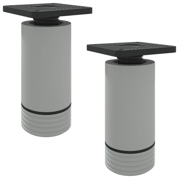 Крака за мебели Регулирума 2 pcs Бяло 64 x 64 x 100 мм ПП