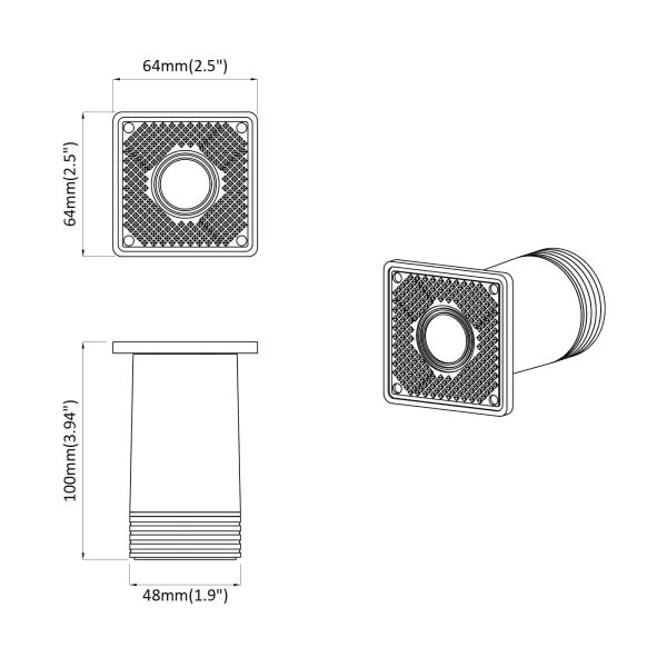 Крака за мебели Регулирума 2 pcs Бяло 64 x 64 x 100 мм ПП