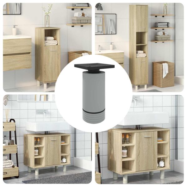 Крака за мебели Регулирума 12 pcs Бяло 64 x 64 x 100 мм ПП