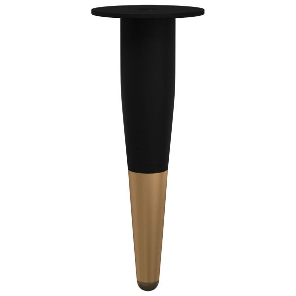 Крака за мебели 12 pcs Черен и златен Ø 40 x 98 мм Желязо