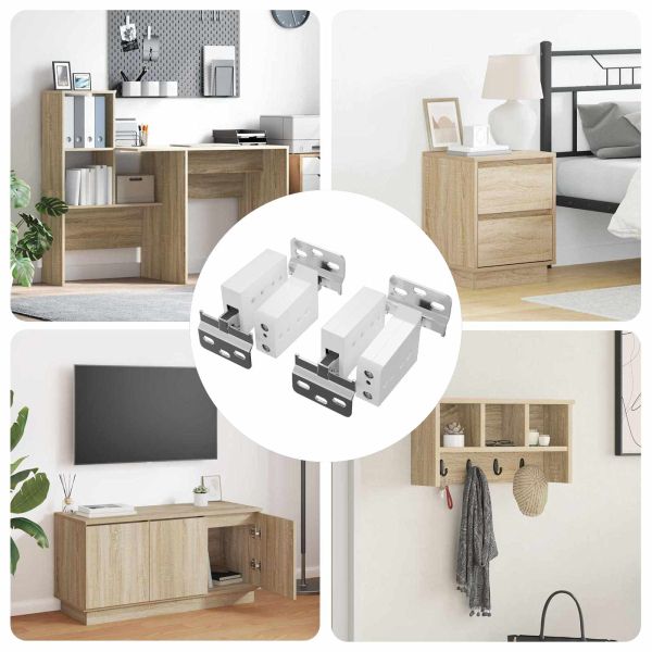 Подвесна скоба за шкаф 2 pcs Бяло 70 x 46 x 19 мм