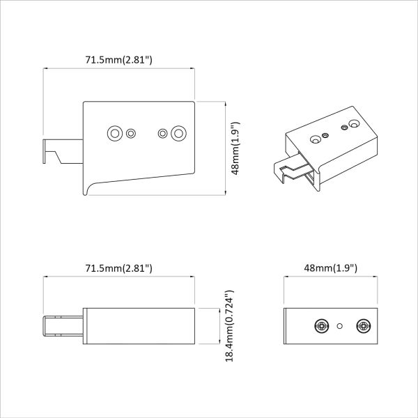 Подвесна скоба за шкаф 261 pcs Бяло 70 x 46 x 19 мм