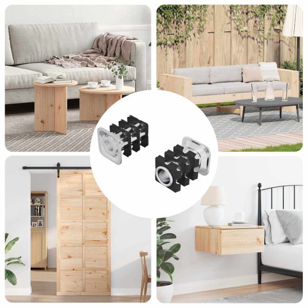 Резбово вмъкване за тръба 2 pcs Черен и сребрист