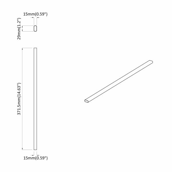 Тръба за дрешник 12 pcs Сребрист 764 x 15 x 29 мм