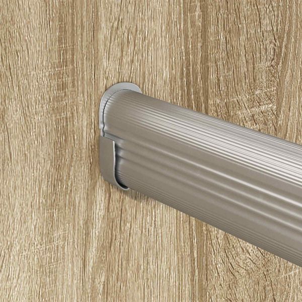 Тръба за дрешник 2 pcs Сребрист 764 x 15 x 29 мм