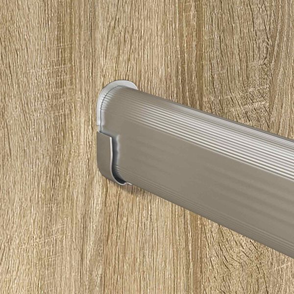 Тръба за дрешник 2 pcs Сребрист 764 x 15 x 29 мм