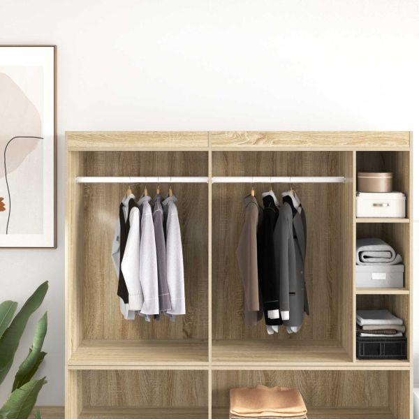 Тръба за дрешник 2 pcs Сребрист 764 x 15 x 29 мм