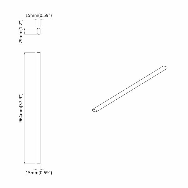 Тръба за дрешник 12 pcs Сребрист 764 x 15 x 29 мм