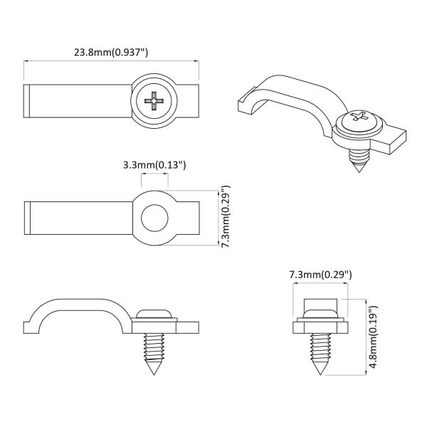 LED стрип клипове 12 pcs Прозрачен 2 x 1 x 0.5 см