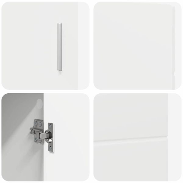 Служебен шкаф с рафт Бяло 88,5 x 30,5 x 55,5 см Инженерно дърво