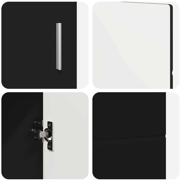 Служебен шкаф Черно 88,5 x 30,5 x 55,5 см Инженерно дърво