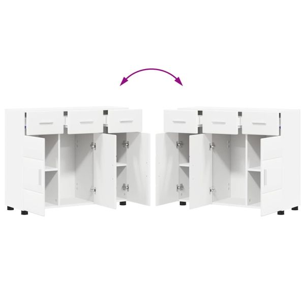 Служебен шкаф с рафт Бяло 88,5 x 30,5 x 73 см Инженерно дърво