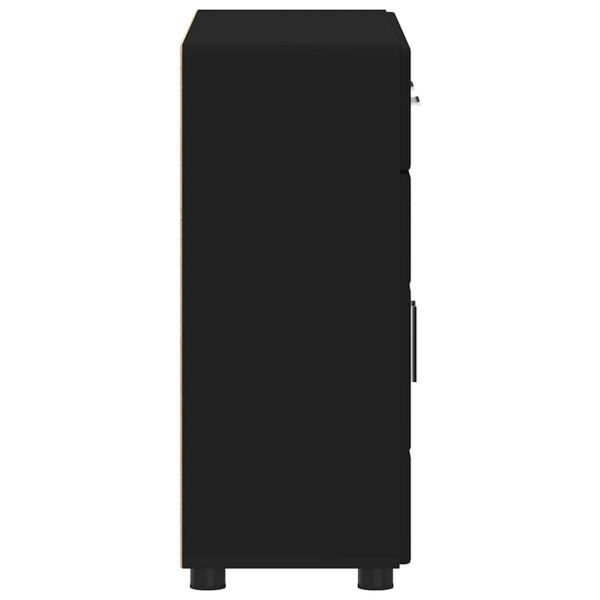 Служебен шкаф с рафт Черно 88,5 x 30,5 x 73 см Инженерно дърво