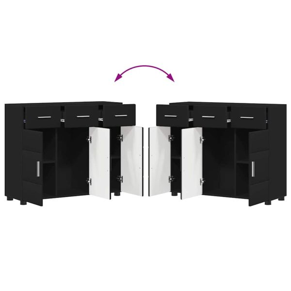 Служебен шкаф с рафт Черно 88,5 x 30,5 x 73 см Инженерно дърво