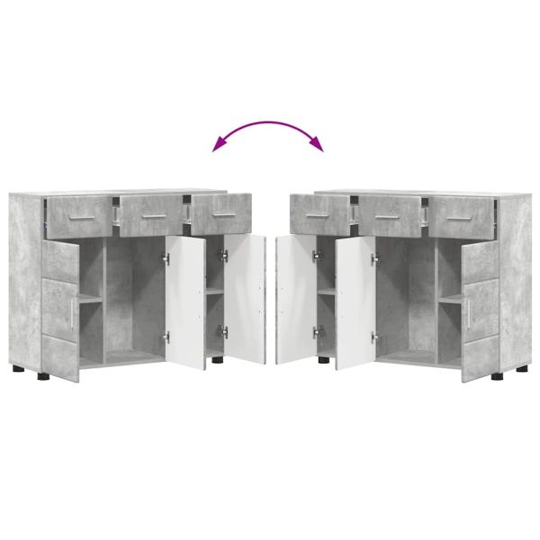 Служебен шкаф с рафт с врата Циментено сиво 88,5 x 30,5 x 73 см