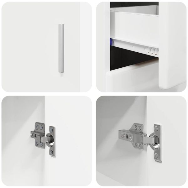 Служебен шкаф Лъскаво бяло 88,5 x 30,5 x 73 см Инженерно дърво