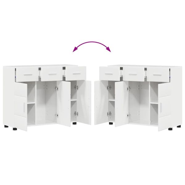 Служебен шкаф Лъскаво бяло 88,5 x 30,5 x 73 см Инженерно дърво