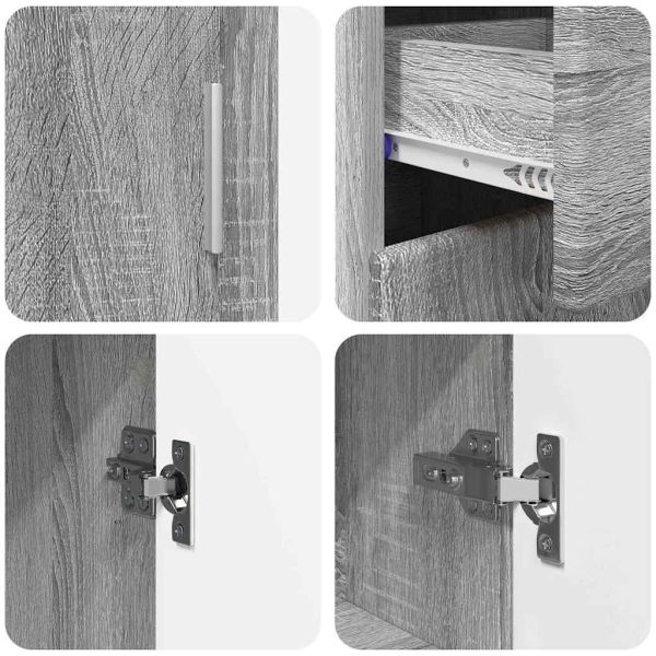 Служебен шкаф Сив Сонома 88,5 x 30,5 x 73 см Инженерно дърво