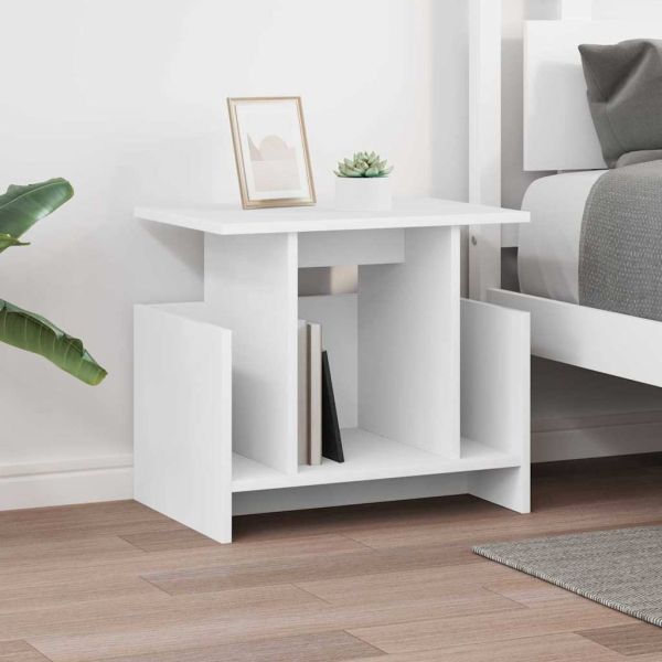 ТВ стойка 2 pcs Бяло 50 x 35 x 45 cm Инженерно дърво