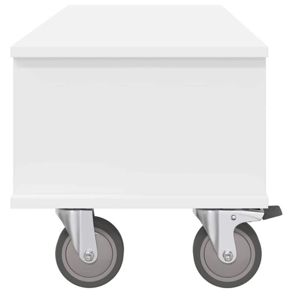 ТВ стойка Бяло 100 x 35 x 35 см Инженерно дърво