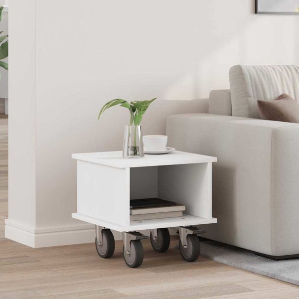 ТВ стойка Бяло 37 x 35 x 35 см Инженерно дърво