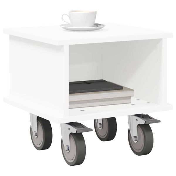 ТВ стойка Бяло 37 x 35 x 35 см Инженерно дърво